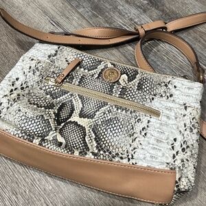 Anne Kleine Faux Snakeskin Leather Crossbody Handbag
